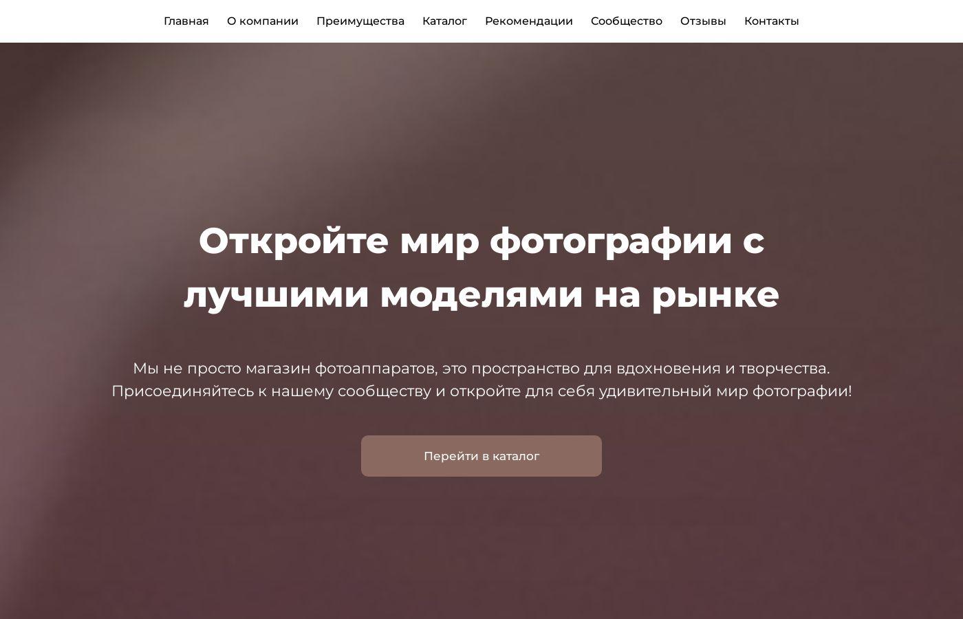 Шаблон интернет магазина зеркальных фотоаппаратов