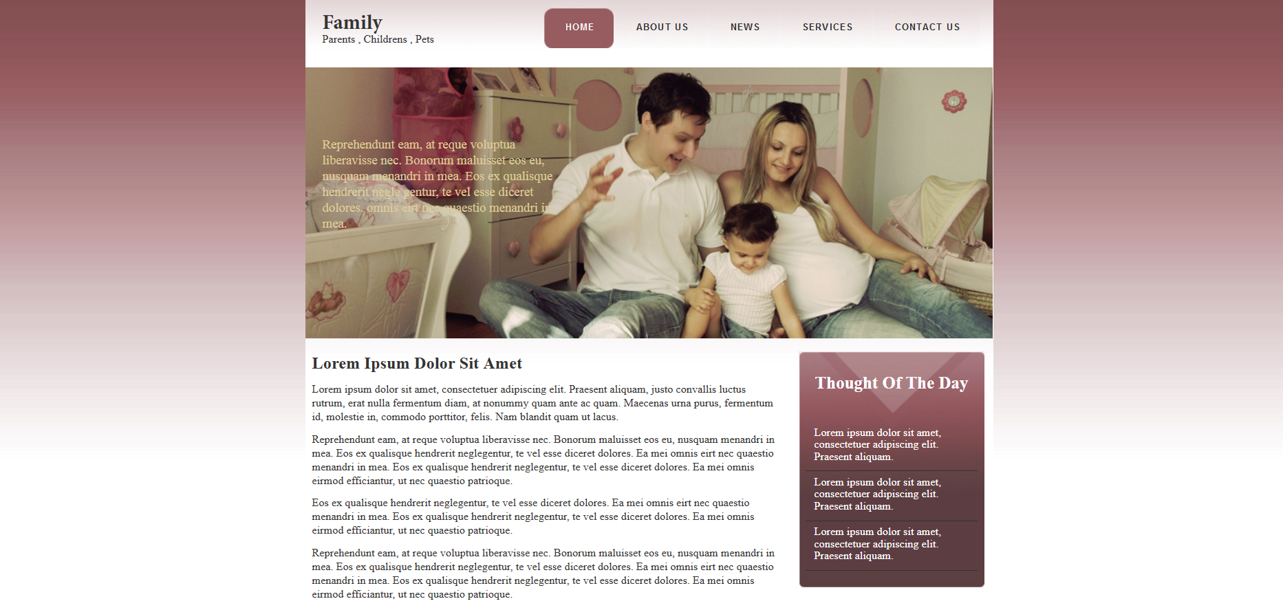 Шаблон сайта Семья №207